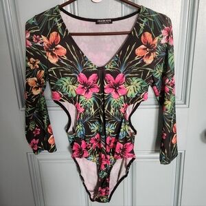 Floral Cutout Bodysuit